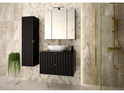 Kúpeľňová zostava EMY čierna s voľne postaveným umývadlom
