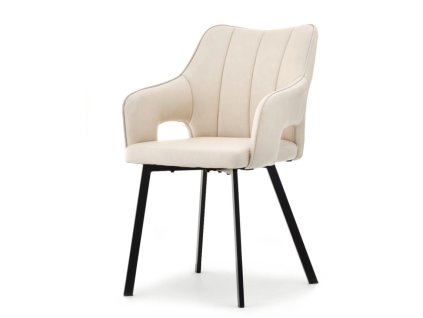 Jedálenská stolička OTO krémová + čierne nohy