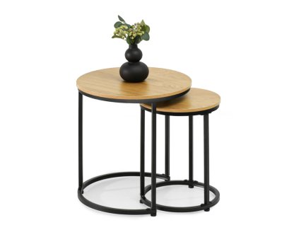 Konferenčný stolík DUNCAN MINI dub + čierna podnož