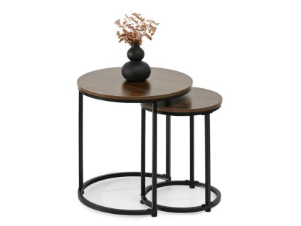 Konferenčný stolík DUNCAN MINI orech + čierna podnož