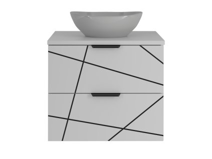 Kúpeľňová skrina BELL matná biela 60 cm s voľne položeným umývadlom