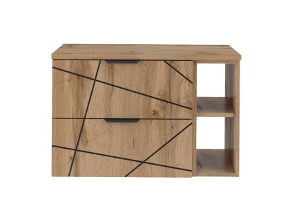 Kúpeľňová skrinka s regálom 80 cm dub wotan