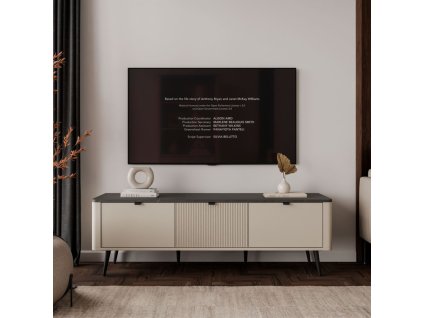 TV stolík NICOLA 160 cm kašmír + sivý kameň