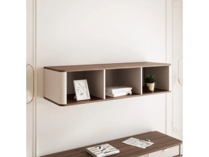 Nástenná polica NICOLA 130cm kašmír + orech