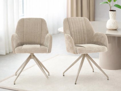 Otočná jedálenská stolička AISHE béžová