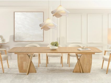 Dizajnový jedálenský stôl LINEA dub