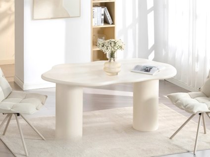 Moderný jedálenský stôl XUAN 160cm bielo - krémový