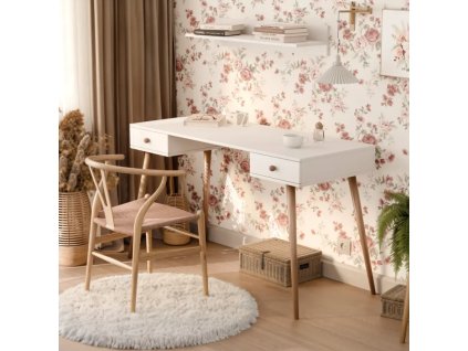 Dizajnový písací stôl VALERIA biela