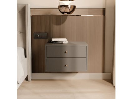 Závesný nočný stolík RAY čierny