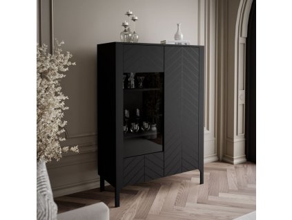 Moderná vitrína MARCIUS 103cm čierna