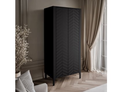 Šatníková skriňa MARCIUS 90cm čierna