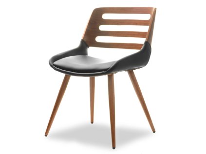 Moderná jedálenská stolička LEON orech + čierna