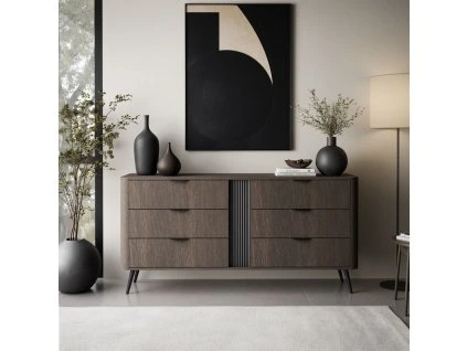 Dizajnová komoda RICKY 165cm dunin dub + čierna