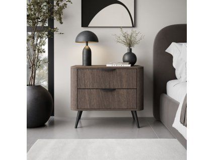 Nočný stolík RICKY dunin dub + čierna