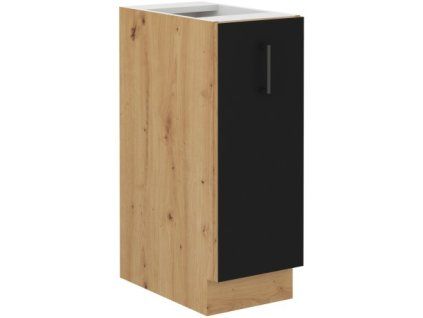 Kuchynský kôš SEZER čierny mat + dub artisan