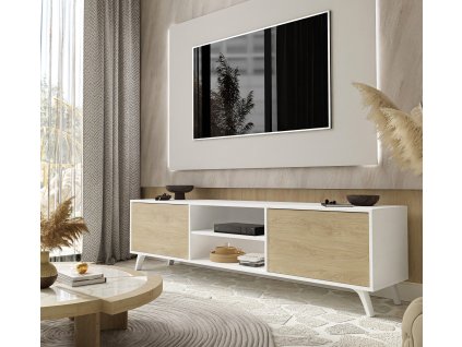 TV stolík SCONTO dub puccini biely 180 cm