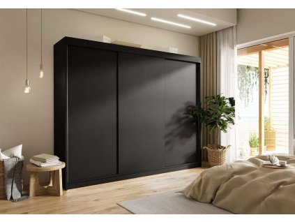 Šatníková skriňa s posuvnými dverami DIANA  čierna  250 cm