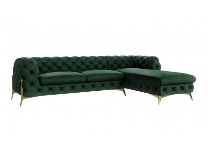 Rohová sedačka CHESTERFIELD TIFFANY  pravá - ľava 305 x 200 cm zelená