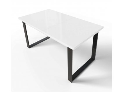 Rozkladací jedálenský stôl GRANDE 150 - 190 x 80 cm biely lesk