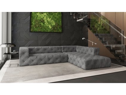 Luxusná rohová sedačka CHESTERFIELD MADDISON  pravá - ľavá 326 x 227 cm zelená