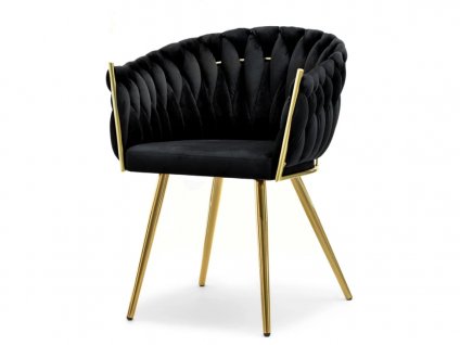 jedálenská stolička čierna + zlate nohy