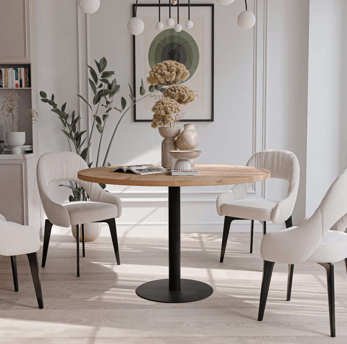 CatN Okrúhly rozkladací jedálenský stôl MONTY