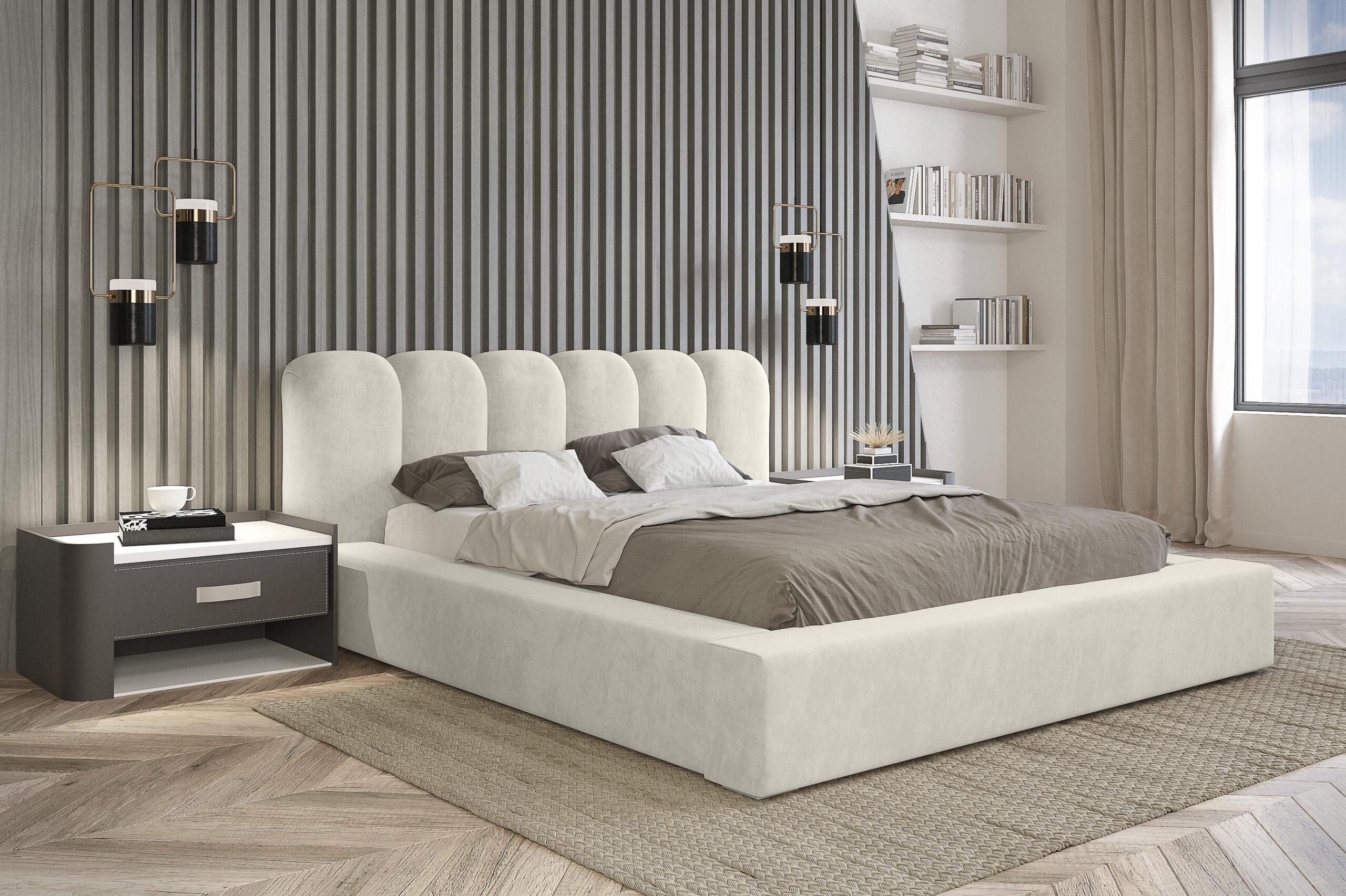 CatN Čalúnená manželská posteľ PORTER 160 x 200 cm