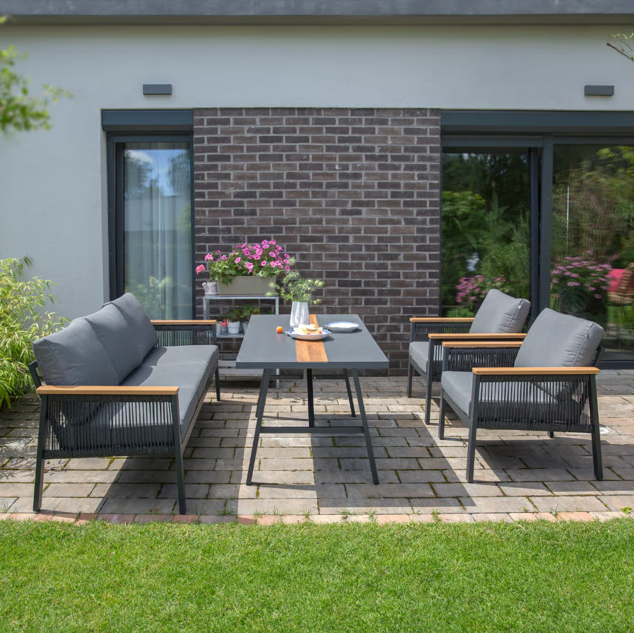 Záhradná zostava ALEJANDRA antracit + hnedá