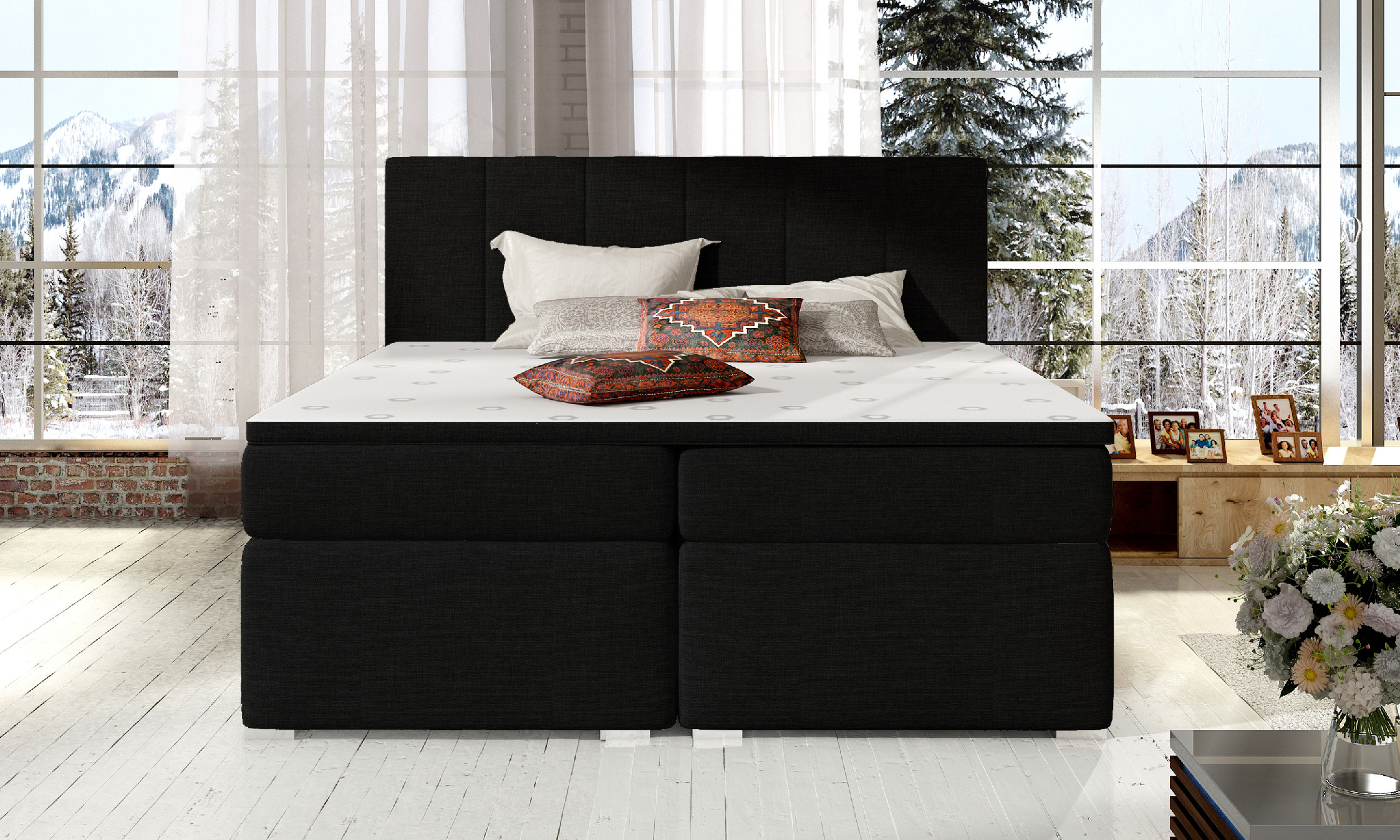 CatN Moderná kontinentálna posteľ MAXIMO 180 x 200 Varianta: 80X200 - Sawana 14 - Čierny