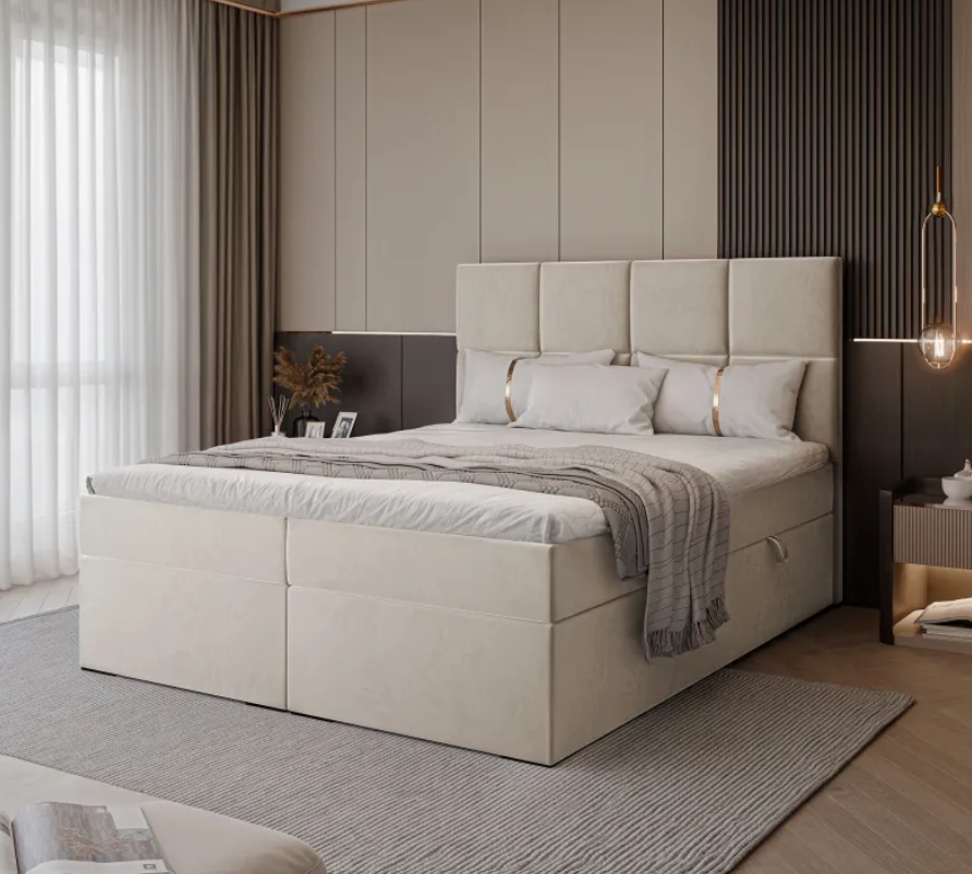 CatN Čalúnená kontinentálna posteľ JOE 140 x 200