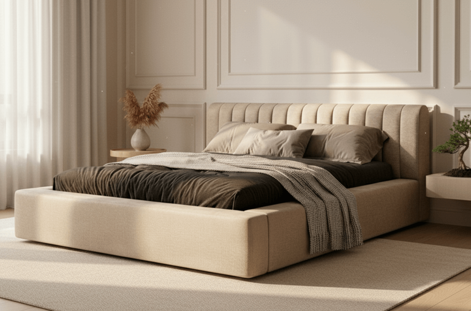 CatN Čalúnená manželská posteľ RUBEN 160 x 200 cm