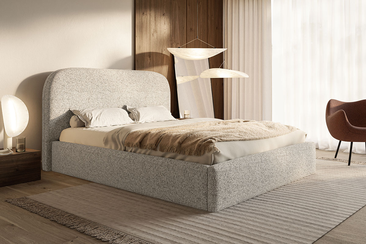 CatN Čalúnená manželská posteľ BROOKLYN slim 160 x 200