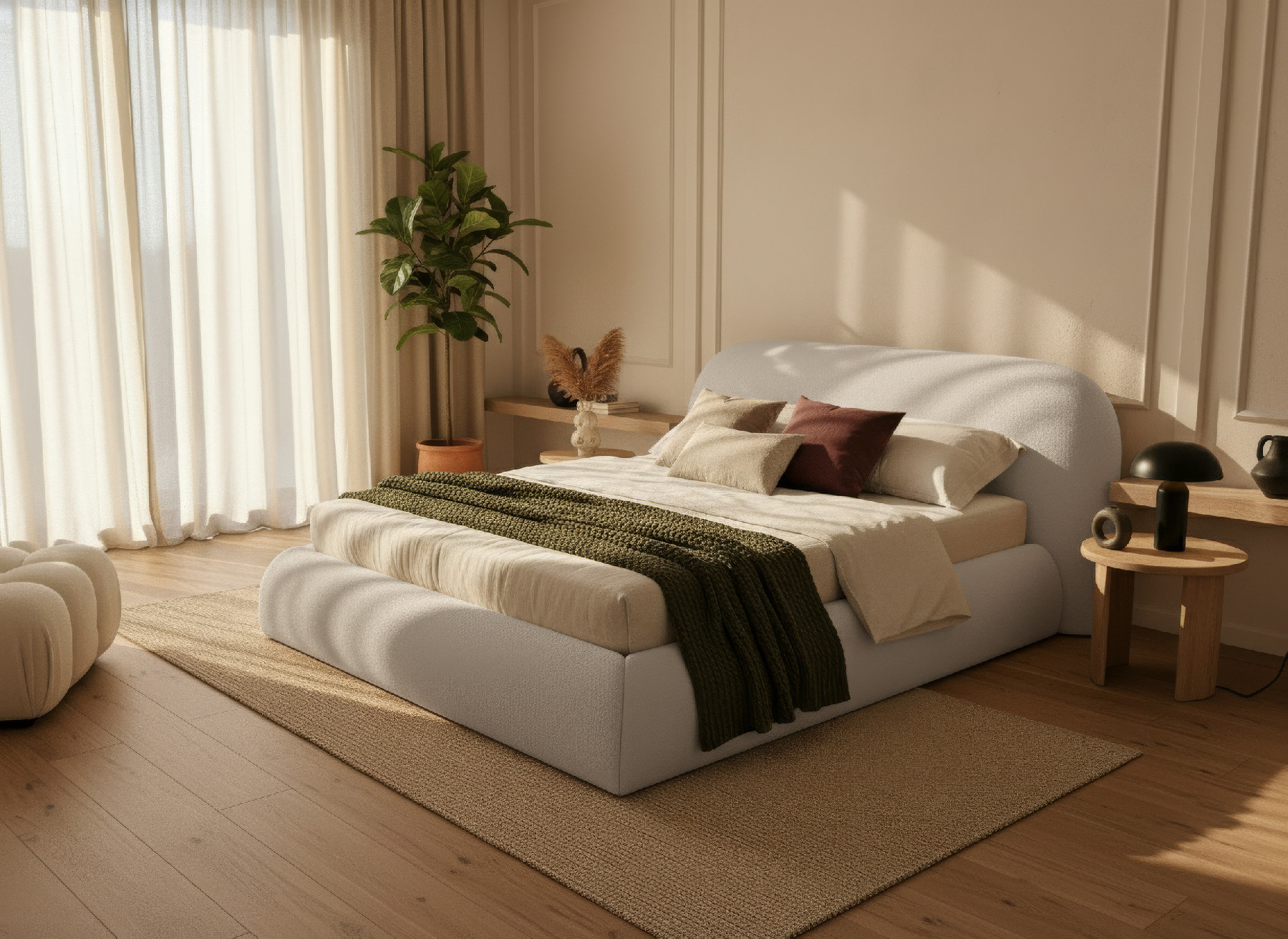 CatN Moderná čalúnená posteľ ZAINAB 160 x 200 v látke Quelle