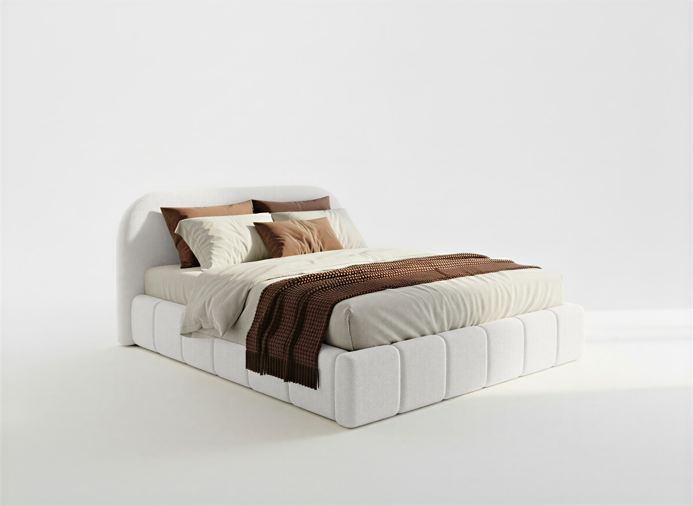 CatN Moderná čalúnená posteľ LORANDO SLIM 140 x 200 v látke Quelle