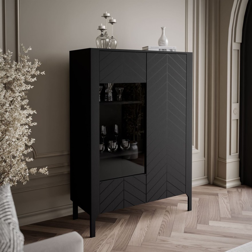 Fotografia produktu: Moderná vitrína MARCIUS 103cm čierna