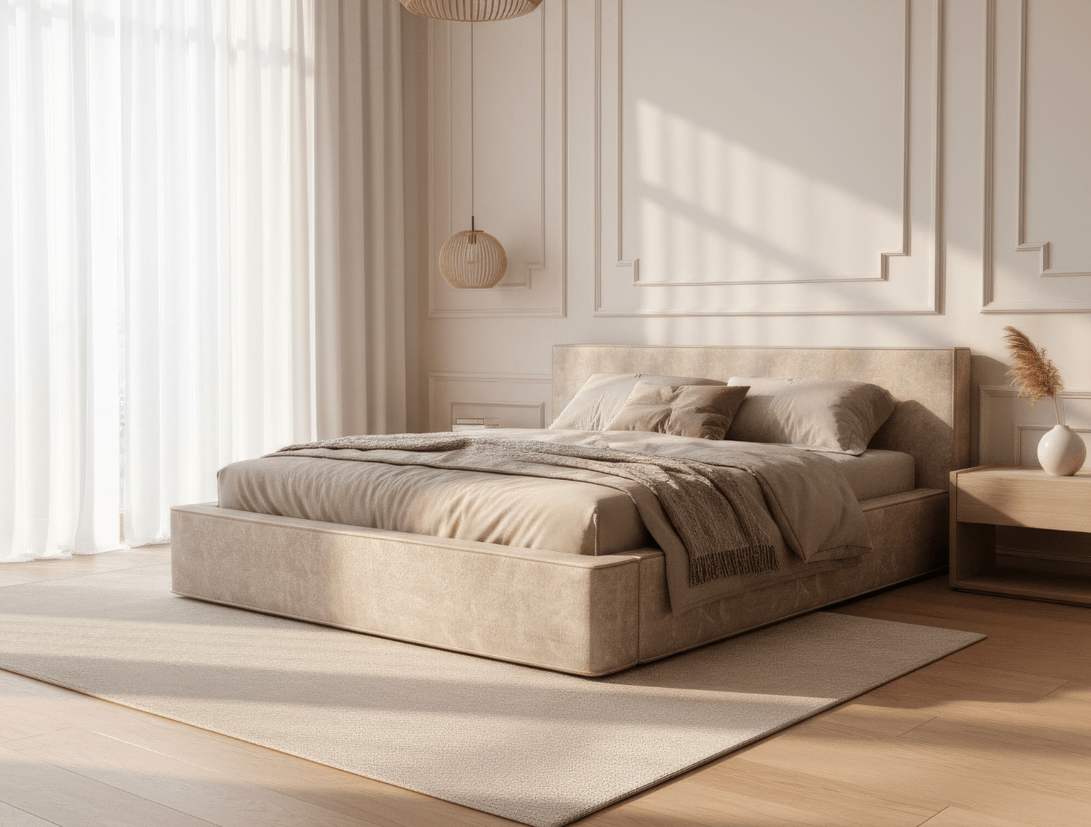 CatN Čalúnená posteľ LILY 200 x 200 v látke Quelle