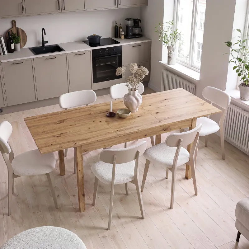 Fotografia produktu: Moderný rozkladací jedálenský stôl HAMZA SLIM I dub artisan
