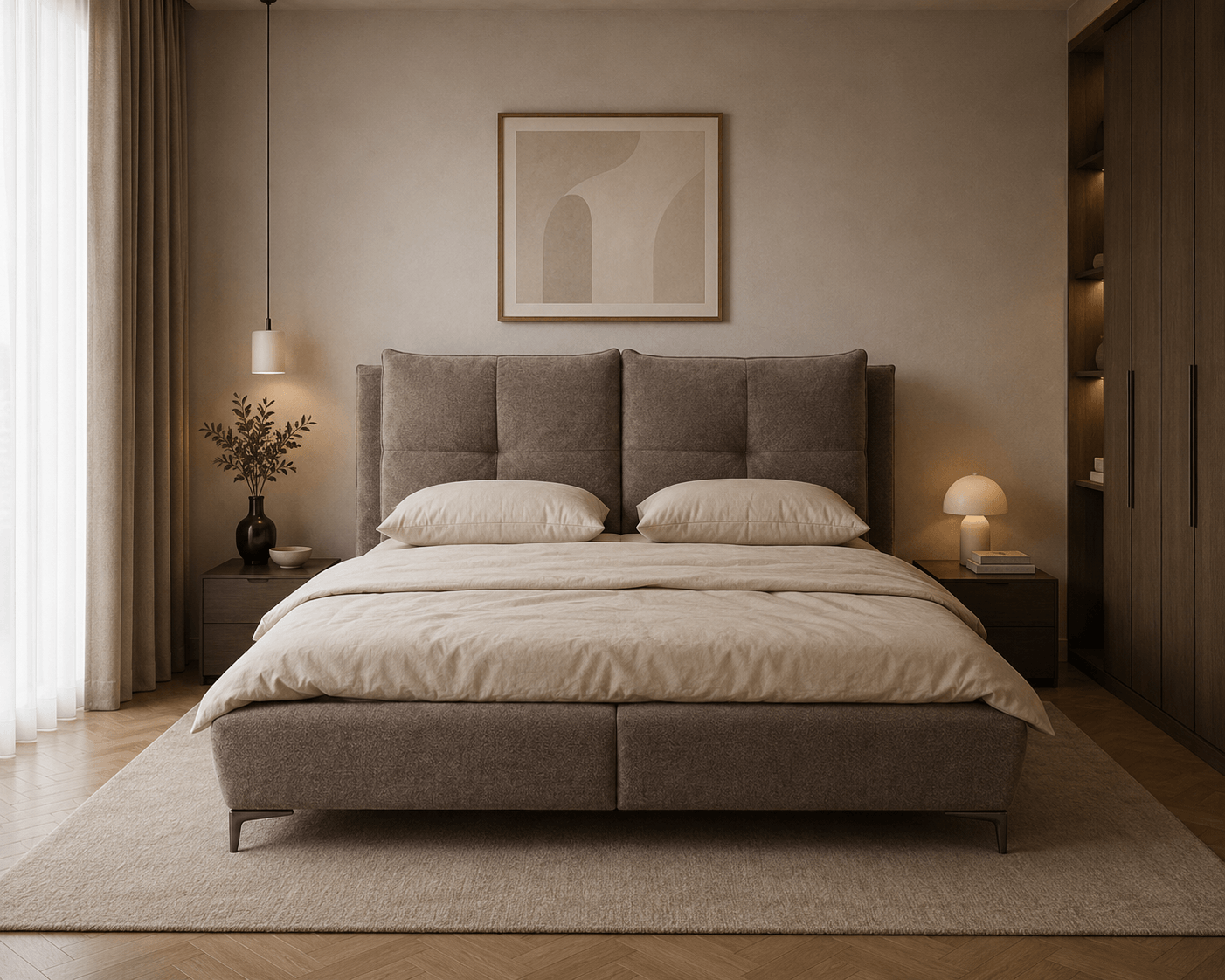 Fotografia produktu: Moderná čalúnená posteľ KAAN 160 x 200 cm