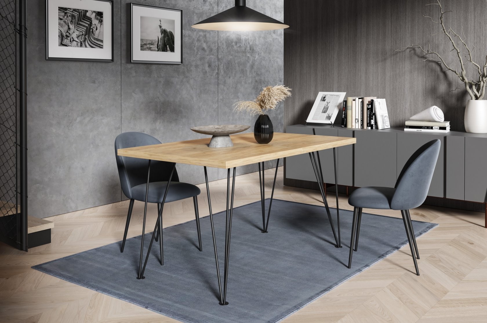 CatN Rozkladací jedálenský stôl EDISON  160/260 x 90 Zlatý remeselný dub