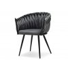 dizajnova čalunená stolička tmavo šeda