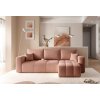 Rohový rozkladací gauč AMIR ružový