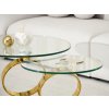 Moderný konferenčný stolík SEAN transparentný + zlatá podnož