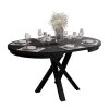 Okrúhly rozkladací jedálenský stôl MARCIUS 100-140cm čierna