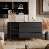 Komoda LOGAN čierna 144cm + šuflíky