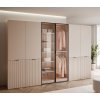 Šatníková skriňa ALISIA kašmír + sklo 312 x 200 cm