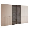 Šatníková skriňa ALISIA II kašmír + sklo 312 x 200 cm