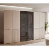 Šatníková skriňa ALISIA II kašmír + sklo 312 x 200 cm