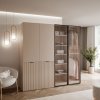 Šatníková skriňa ALISIA kašmír + sklo 208 x 200 cm