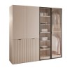 Šatníková skriňa ALISIA kašmír + sklo 208 x 200 cm
