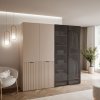 Šatníková skriňa ALISIA II kašmír + sklo tmavé 208 x 200 cm